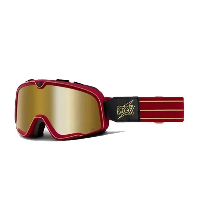 100 PROCENT (2022) FA20 BARSTOW GOGGLE CARTIER - TRUE GOLD LENS - GOGLE BARSTOW KOLOR CZERWONY/CZARNY/ZŁOTY SZYBKA ZŁOTA Ostatnia szansa