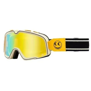 100 PROCENT FA20 BARSTOW GOGGLE SEE SEE - FLASH YELLOW LENS - GOGLE BARSTOW KOLOR BEŻOWY/CZARNY/POMARAŃCZOWY SZYBKA ŻÓŁTA Hit sprzedaży