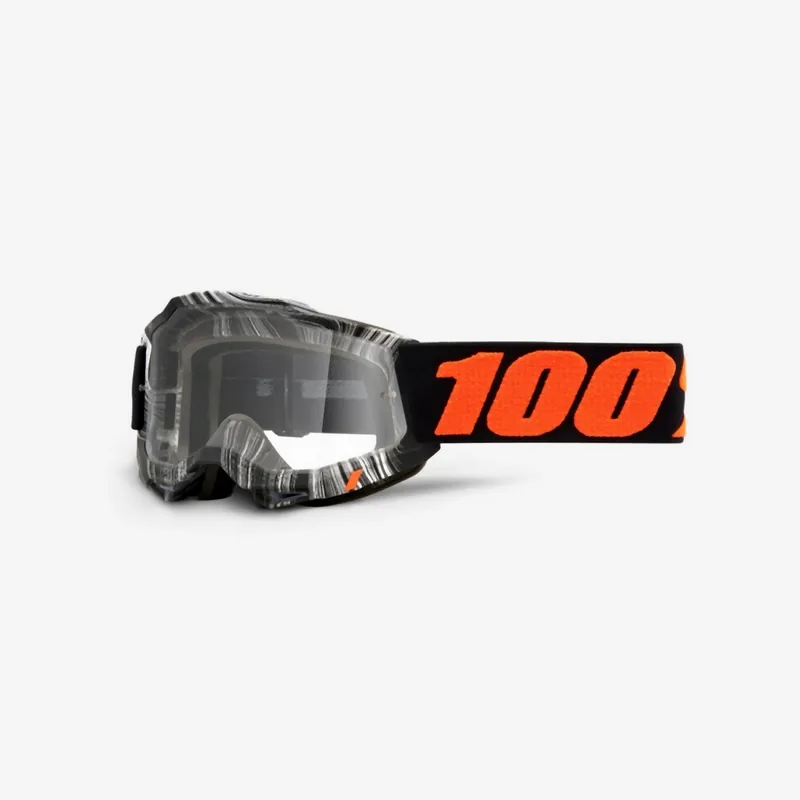 100 PROCENT (2022) FA21 GOGLE ACCURI 2 YOUTH JUNIOR GEOSPCE - CLEAR LENS KOLOR CZARNY/BIAŁY/POMARAŃCZOWY SZYBKA PRZEŹROCZYSTA Hit cenowy