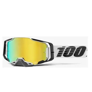 100 PROCENT (2022) GOGLE MODEL ARMEGA ATMOS KOLOR CZARNY/BIAŁY SZYBKA ZŁOTE LUSTRO Niska cena