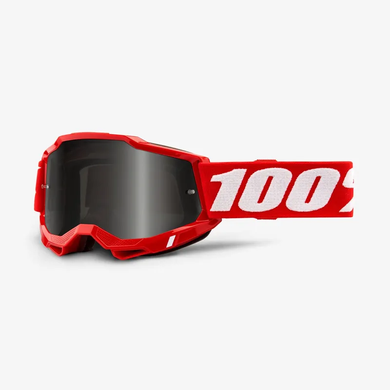 100 PROCENT (2023) ACCURI 2 SAND GOGGLE RED - SMOKE LENS - GOGLE ACCURI 2 SAND KOLOR CZERWONY/BIAŁY SZYBKA PRZYCIEMNIANA Taniej