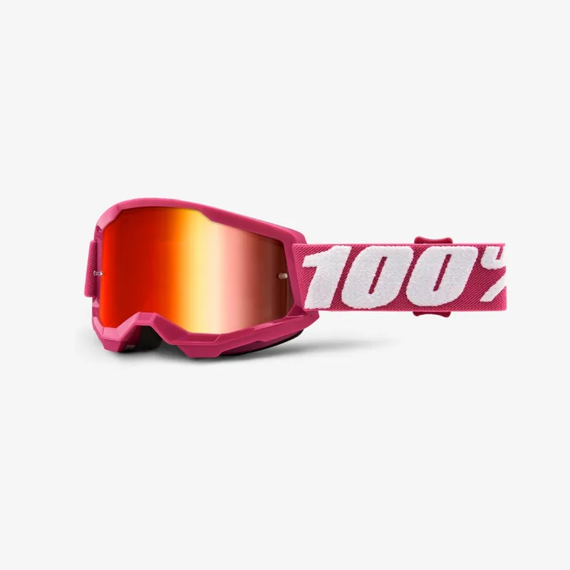 100 PROCENT FA20 STRATA 2 YOUTH GOGGLE FLETCHER - MIRROR RED LENS - GOGLE STRATA 2 JUNIOR DZIECIĘCE KOLOR RÓŻOWY/BIAŁY SZYBKA CZERWONE LUSTRO STARY KOD 50521-251-06 Wyprzedaż