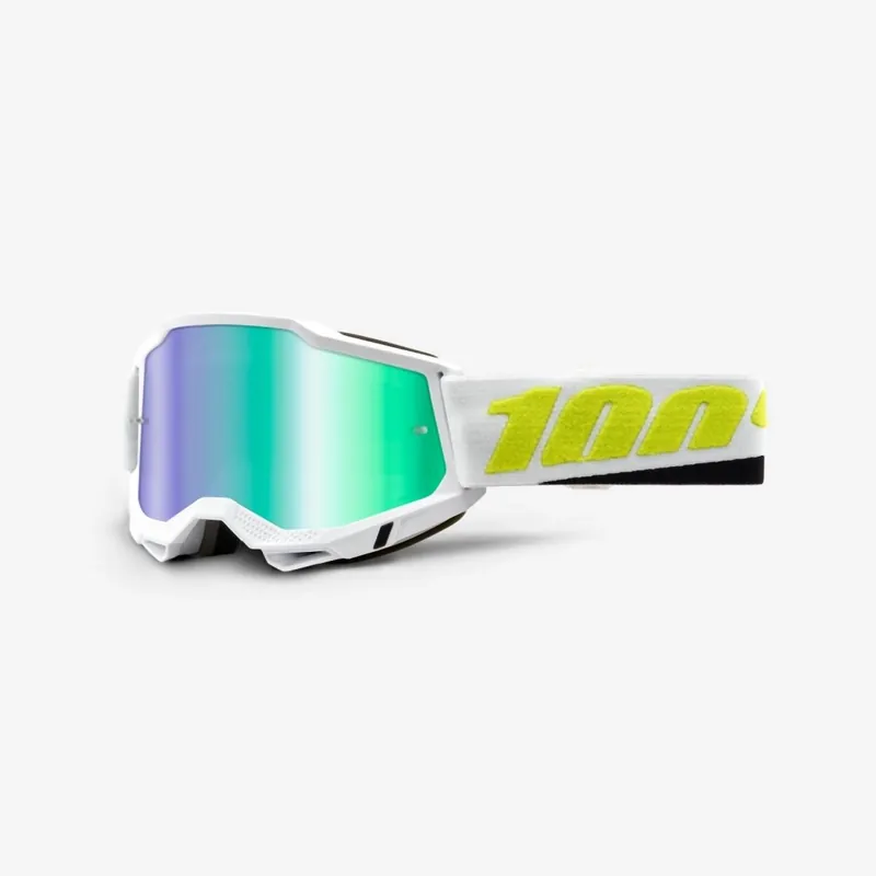 100 PROCENT FA21 GOGLE ACCURI 2 PEYOTE - MIRROR GREEN LENS KOLOR BIAŁY/CZARNY/ŻÓŁTY SZYBKA ZIELONE LUSTRO Szybka wysyłka