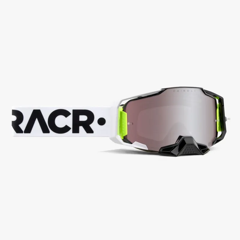 100 PROCENT FA21 GOGLE ARMEGA RACR - HiPER SILVER MIRROR LENS KOLOR CZARNY/BIAŁY SZYBKA SREBRNE LUSTRO Kup teraz