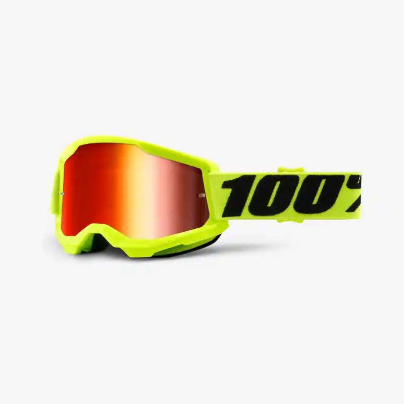 100 PROCENT (2023) GOGLE MODEL STRATA 2 YELLOW - MIRROR RED LENS KOLOR ŻÓŁTY FLUO SZYBKA CZERWONE LUSTRO STARY KOD 50421-251-04 Łatwy zwrot