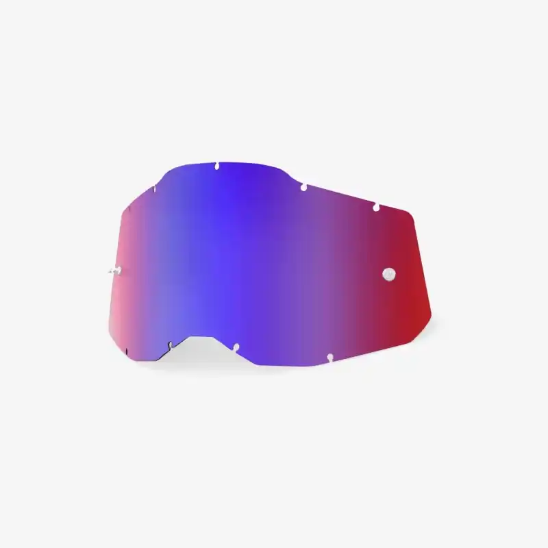 100 PROCENT (2023) RC2/AC2/ST2 REPLACEMENT LENS - MIRROR RED/BLUE,, SZYBA/SZYBKA DO GOGLI POJEDYŃCZA RACECRAFT 2/ ACCURI 2/ STRATA 2 KOLOR CZERWONE/NIEBIESKIE LUSTRO Łatwy zwrot