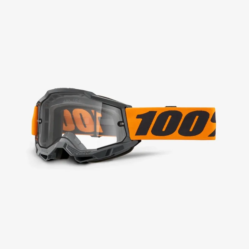 100 PROCENT ACCURI 2 ENDURO MOTO ORANGE - CLEAR LENS - KOLOR CZARNY/POMARAŃCZOWY SZYBKA PRZEŹROCZYSTA Zniżka