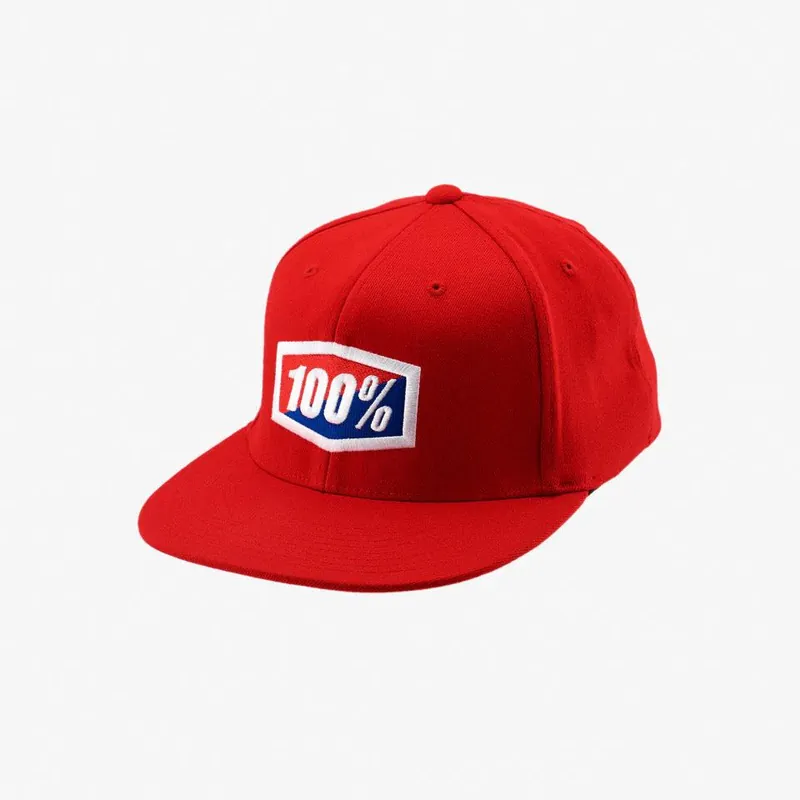 100 PROCENT CZAPKA Z DASZKIEM OFFICIAL FLEXFIT CAP RED KOLOR CZERWONY ROZMIAR L/XL Nowy