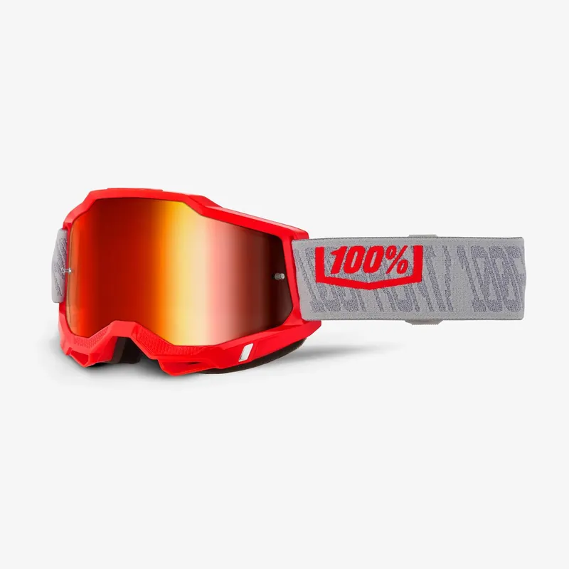 100 PROCENT GOGLE ACCURI 2 GATORBACK - RED MIRROR LENS- KOLOR CZERWONY/SZARY- SZYBKA CZERWONE LUSTRO Oferta limitowana