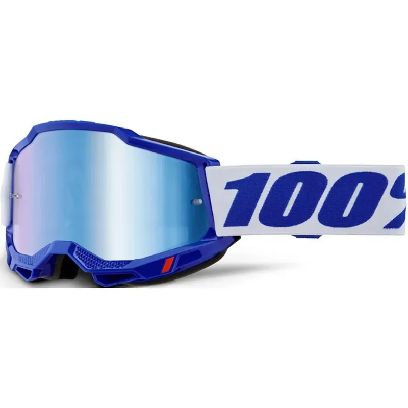 100 PROCENT GOGLE ACCURI 2 BLUE - MIRROR BLUE LENS - KOLOR NIEBIESKI/BIAŁY SZYBKA NIEBIESKIE LUSTRO Rabat