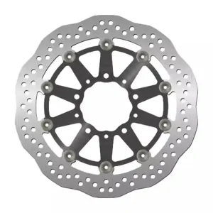 Tarcza hamulcowa przód Kawasaki ER6 F/N, ZX 10R, ZX6R, KLE 650 Versys, Z 750 (300x80x5mm) (5x10mm) Wave pływająca (Środek aluminiowy, czarny) NG1056XG Hit cenowy