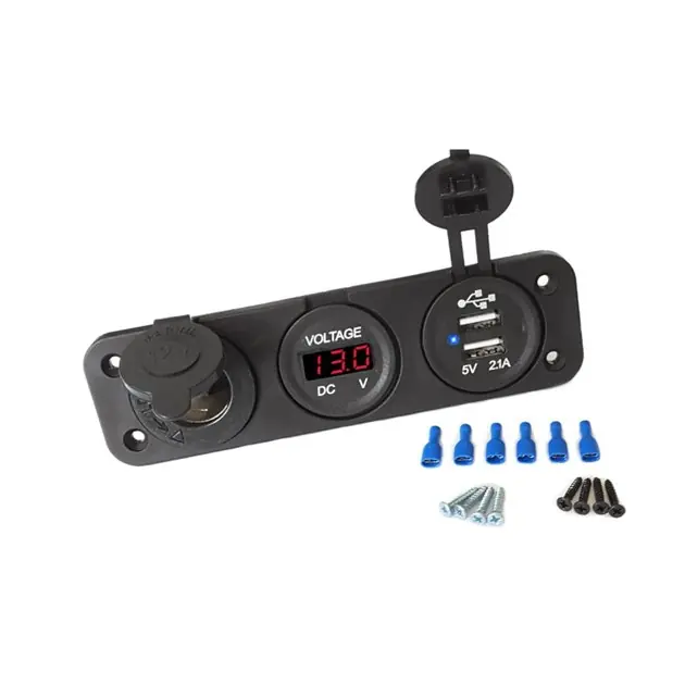Gniazdo zapalniczki 12v USB woltomierz Czerwony wyświetlacz Zamów dziś