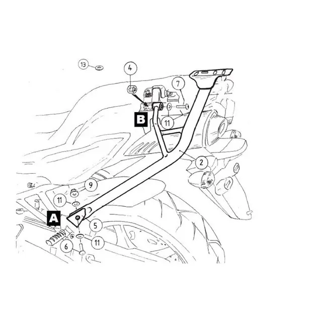 Zamów dziś Stelaż kufra centralnego Alurack Yamaha FZ 6 / Fazer 2004 - 2006 Hepco Becker 6504506 01 09