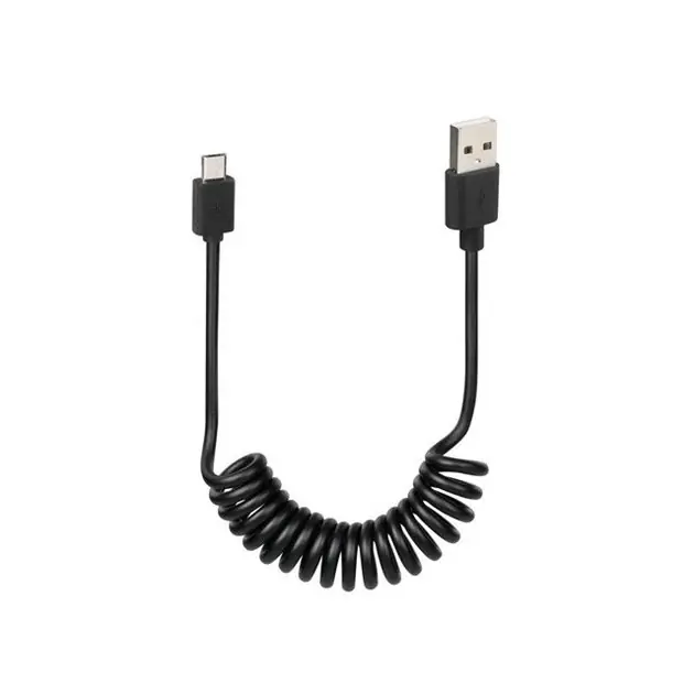 Kabel USB Micro USB sprężynowy 100cm czarny Lampa 38700 Popularny