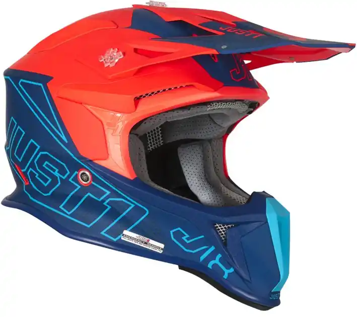 Kask JUST1 J18 VERTIGO blue-white-fluo orange matt M Obniżka ceny