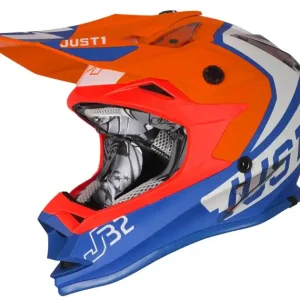 Kask JUST1 J32 KIDS VERTIGO blue-fluo orange YM Dostępne od ręki
