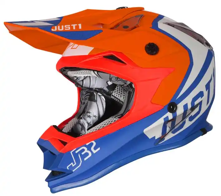Kask JUST1 J32 KIDS VERTIGO blue-fluo orange YM Dostępne od ręki