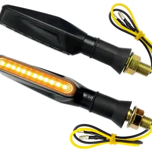 Ostatnie sztuki Kierunkowskazy uniwersalne, ledowe (9 diod) (Running LED) czarne, (E-mark)