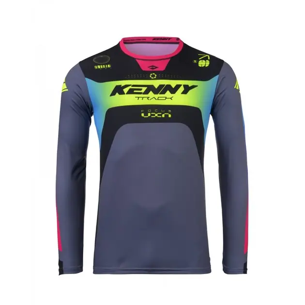 Koszulka Cross/Enduro Kenny Racing Track Focus Neon Czarny/Szary/Żółty / Różowy S 251-3403011-5497 Hit sprzedaży