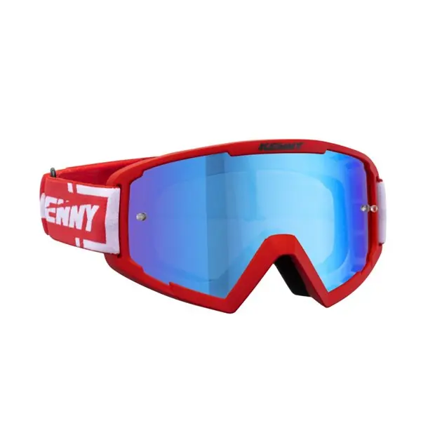 Dostępne od ręki Gogle Track Red Czerwony/Biały Niebieskie Lustro Kenny Racing 221-0803011-01