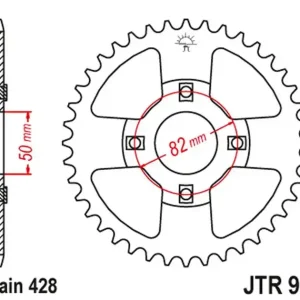 Sprawdź teraz Zębatka tylna Honda XR 100 (42, ŁAŃC. 428) JT JTR999.42