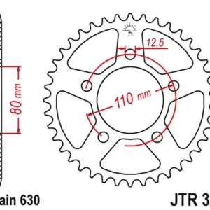 Nowy Zębatka tylna Honda CBX 1000 (34, ŁAŃC. 630) JT JTR336.34