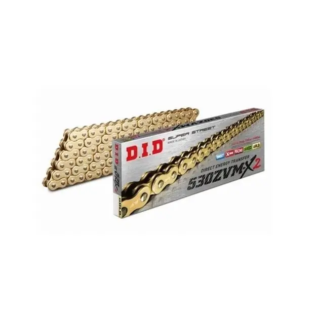 Popularny Łańcuch napędowy 530ZVMX2GG-150 (150 ogniw) X-RING złoty/złoty (otwarty + zakuwka) DID