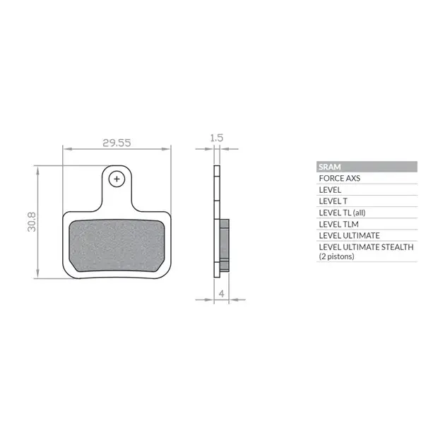Zniżka Klocki hamulcowe rowerowe E-BIKE MTB/szosa/elektryk SRAM LEVEL T, LEVEL TL, TLM ULTIMATE, FORCE AXS Brenta BR230
