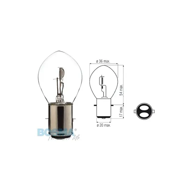 Dodaj do koszyka Żarówka BOSMA 12V 25 / 25W BA20d SEMI HALOGEN