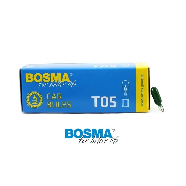 Żarówka BOSMA 12V 1,2W T05 GREEN (4414) 10 szt. Wysoka jakość