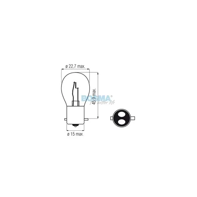 Tylko do końca tygodnia Żarówka BOSMA 12V 25 / 25W BAX15d (1198) OP 10 SZT