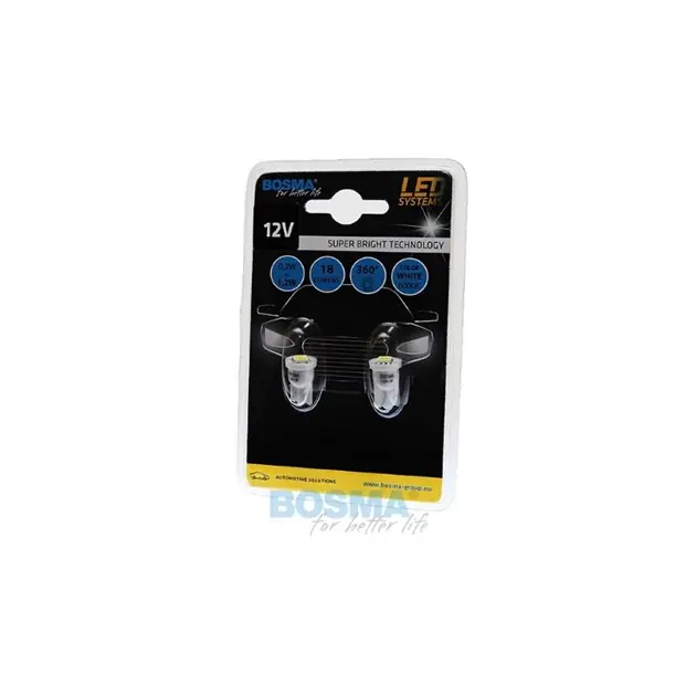 Okazja Żarówka BOSMA 12V 1xLED SMD5050 T10 WHITE 6000K BLISTER (2 szt.)