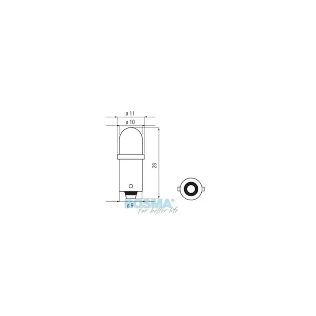 Żarówka BOSMA 12V 1*LED STANDARD BA9s Yellow blister Rabat