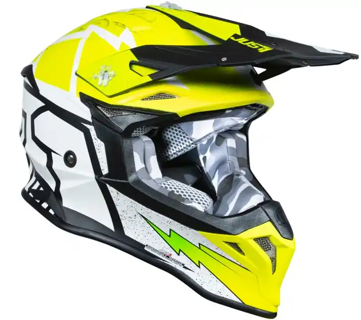 Kask JUST1 J39 POSEIDON black fluo yellow white matt S Niska cena