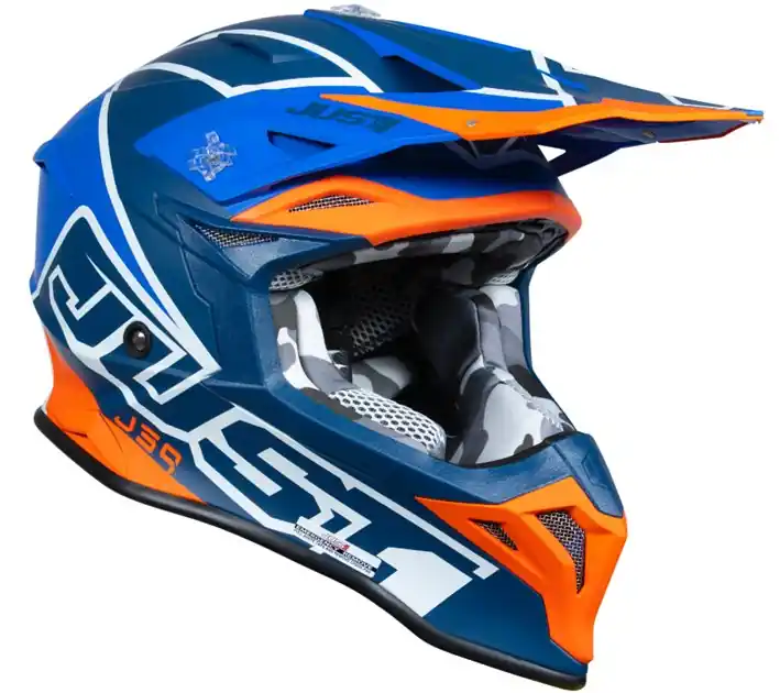 Kask JUST1 J39 THRUSTER blue orange white matt XL Ograniczona ilość