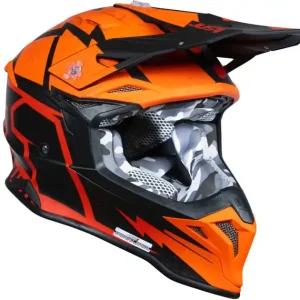 Kask JUST1 J39 POSEIDON black orange red M Ostatnie sztuki