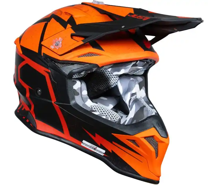 Kask JUST1 J39 POSEIDON black orange red M Ostatnie sztuki