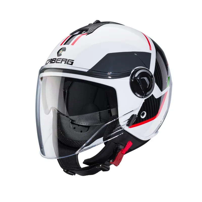 Cena promocyjna CABERG KASK OTWARTY JET Z BLENDĄ MODEL RIVIERA V4X GEO KOLOR ITALIA ROZMIAR XL