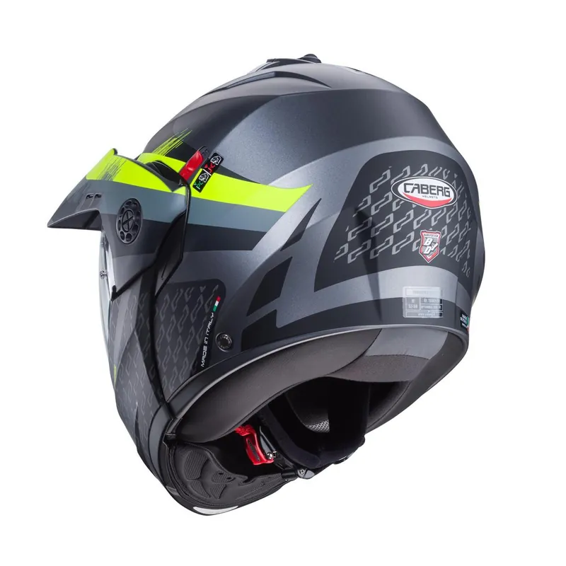 CABERG KASK SZCZĘKOWY FLIP-UP ENDURO MODEL TOURMAX X SARABE KOLOR SZARY MAT/CZARNY/ŻÓŁTY FLUO ROZMIAR XS (PINLOCK W ZESTAWIE) Ostatnie sztuki