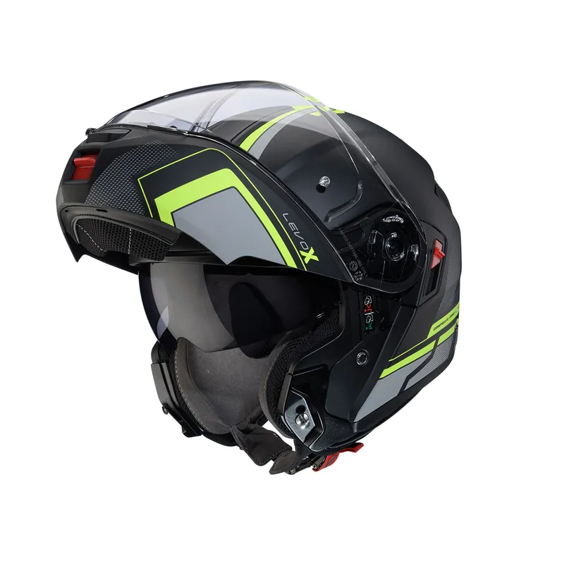 CABERG KASK SZCZĘKOWY FLIP-UP MODEL LEVO X ELITE KOLOR CZARNY MAT/SZARY/ZÓŁTY FLUO ROZMIAR L (PINLOCK W ZESTAWIE) Najlepsza cena