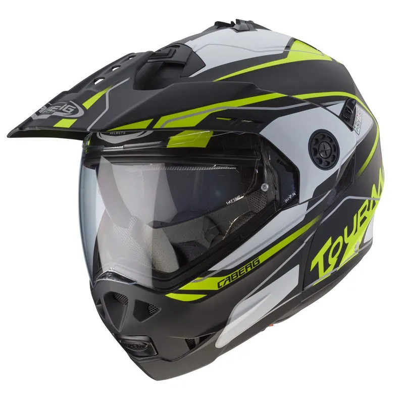 CABERG PROMOCJA KASK SZCZĘKOWY FLIP-UP ENDURO MODEL TOURMAX (PINLOCK) MARATHON KOLOR CZARNY MAT/BIAŁY/ZÓŁTY FLUO ROZMIAR M Oferta czasowa