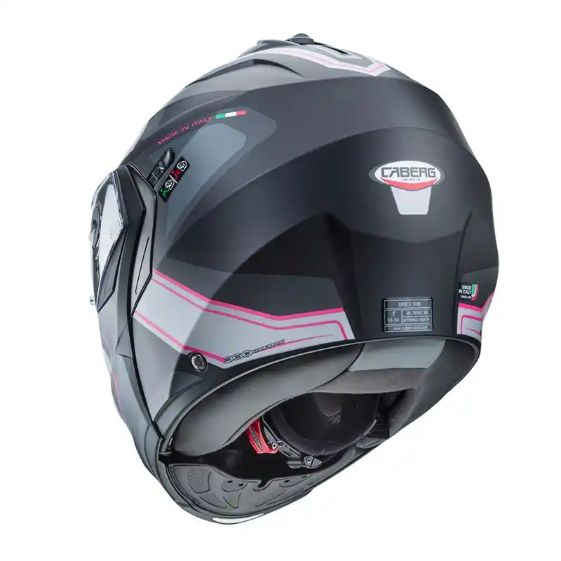 CABERG WYPRZEDAŻ KASK SZCZĘKOWY FLIP-UP MODEL DUKE II TOUR (PINLOCK) KOLOR CZARNY/SZARY/RÓŻOWY MAT (5/5 GWIAZDEK W TESTACH SHARP) ROZMIAR S (PINLOCK W ZESTAWIE) Tylko dziś
