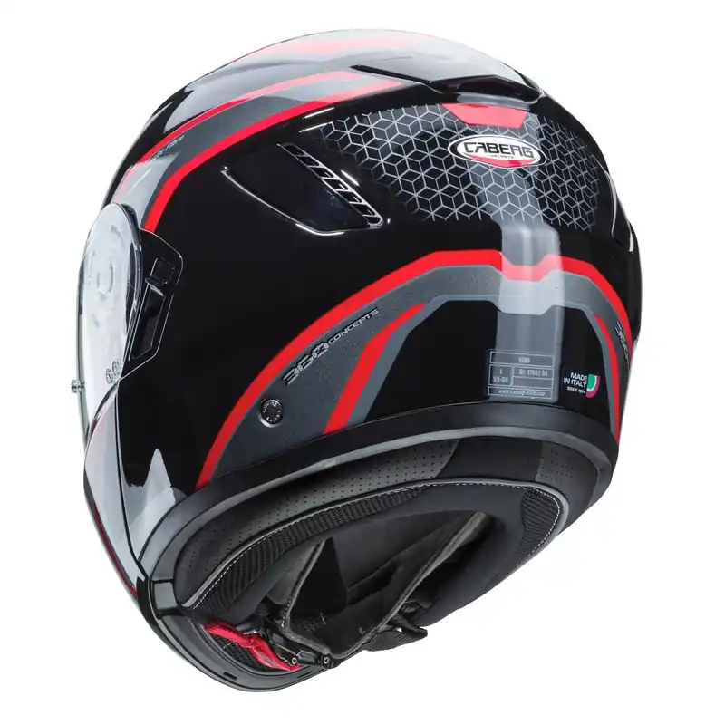 Bezpieczne zakupy CABERG WYPRZEDAŻ KASK SZCZĘKOWY FLIP-UP MODEL LEVO SONAR KOLOR CZARNY/CZERWONY/SZARY ROZMIAR XXL (PINLOCK W ZESTAWIE)