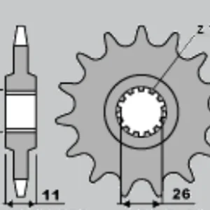 CHT WYPRZEDAŻ ZĘBATKA PRZEDNIA 2091 16 YAMAHA FZ8 (10-15), MT 09 (14-16), MT 07 (14-16) TDM 900 (02-13) (JTF1591.16) (ŁAŃC. 525) Szybka wysyłka