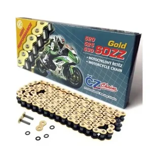 Ograniczona ilość CZ ŁAŃCUCH NAPĘDOWY 525 SDZZ (116 OGNIW) ACTIVE RING (X-RING) ZŁOTY DO 1200 CCM (46,2 KN) + ZAKUWKA DRĄŻONA