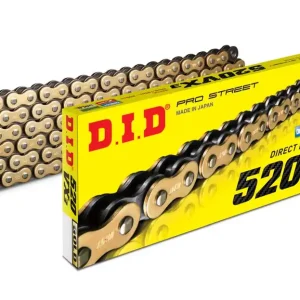 DID 520VX3G&B-104 ŁAŃCUCH ZŁOTY (104 OGNIWA) X-RING (OTWARTY + ZAPINKA) Wyjątkowa oferta