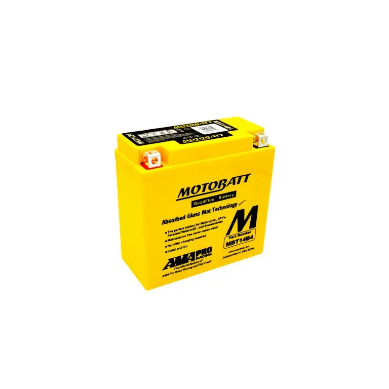 Ograniczona ilość MOTOBATT AKUMULATOR QUADFLEX MBT14B4 (YT14BBS,YT14B4) 12V 13AH 150X70X145 BEZOBSŁUGOWY - ZALANY (175A) (6)