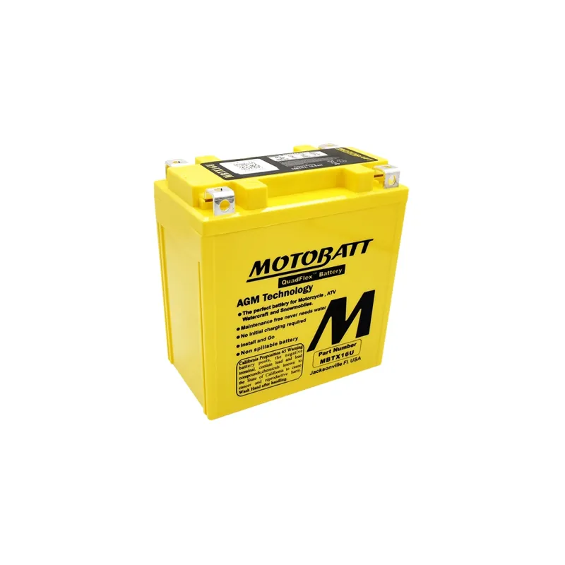 MOTOBATT AKUMULATOR QUADFLEX MBTX16U (YTX16BS,YTX16BS1,YTX16ABS,YTX20CHBS,YTX20ABS) 12V 19AH 151X87X161 BEZOBSŁUGOWY - ZALANY (250A) (4) Zamów teraz