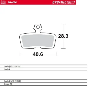 MOTO-MASTER BIKE PRO KLOCKI HAMULCOWE ROWEROWE ORGANICZNE PRO PASUJE DO AVID CODE (2011-2014) CODE R, SRAM CODE RSC / R (2017), GUIDE RE Kup online