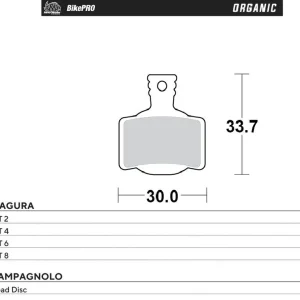 MOTO-MASTER WYPRZEDAŻ BIKE PRO KLOCKI HAMULCOWE ROWEROWE ORGANICZNE PASUJE DO MAGURA MT 2, MT 4, MT 6, MT 8, CAMPAGNOLO ROAD DISC Okazja